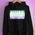 Assume Nothing Gay Male Pride Flag Hoodie - Black